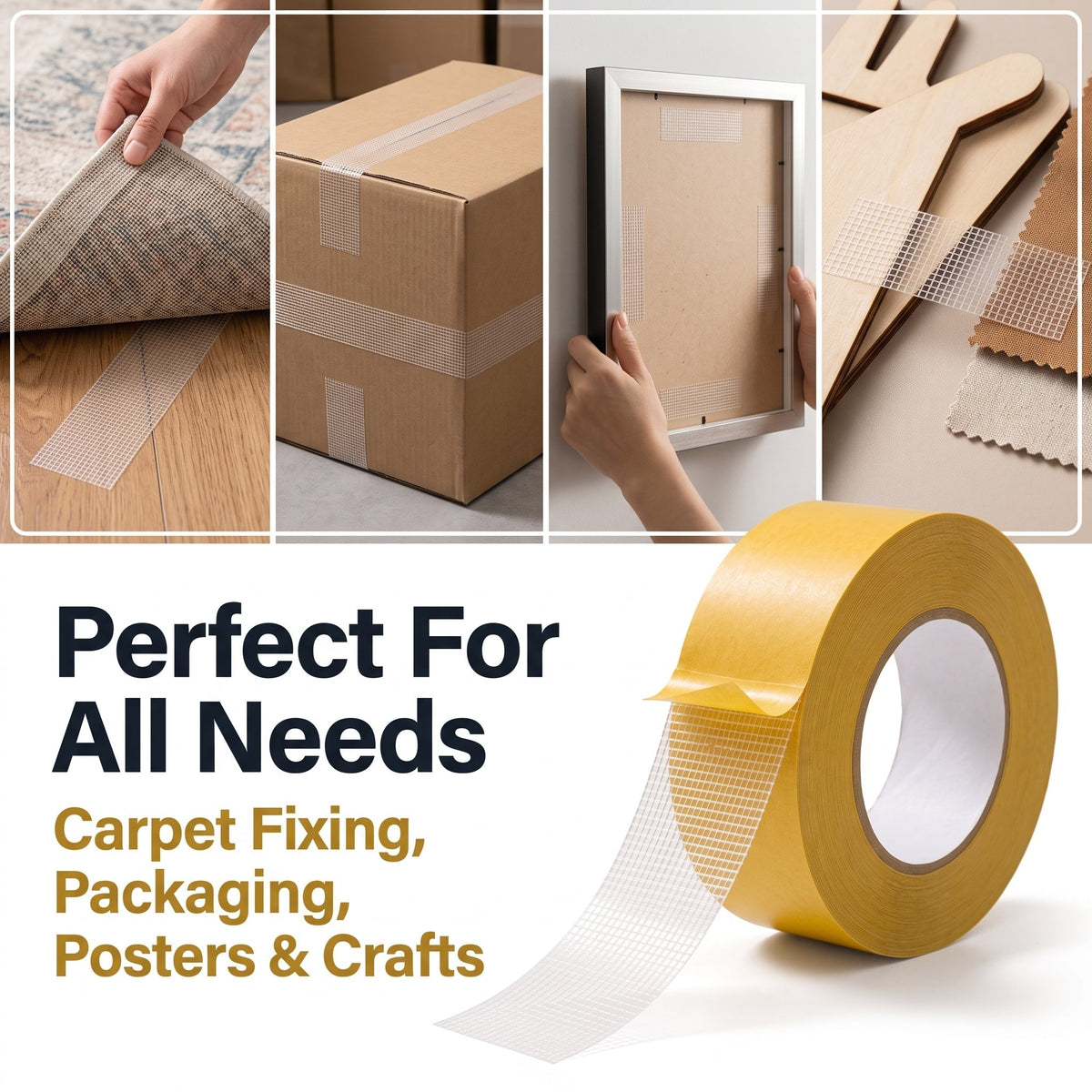 UltraGrip Double-Sided Mounting Tape – Heavy Duty Mesh Adhesive Tape for Home, Office & DIY Projects