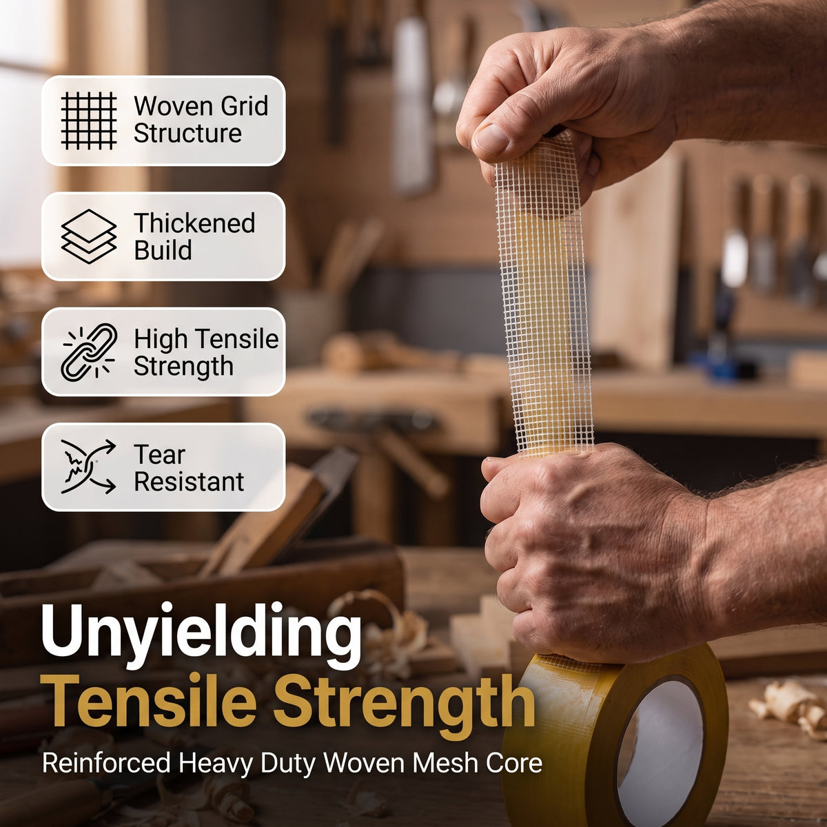 UltraGrip Pro – Heavy-Duty Double-Sided Mesh Mounting Tape