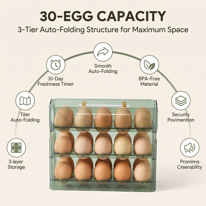 30-Egg Large Capacity Fridge Organizer